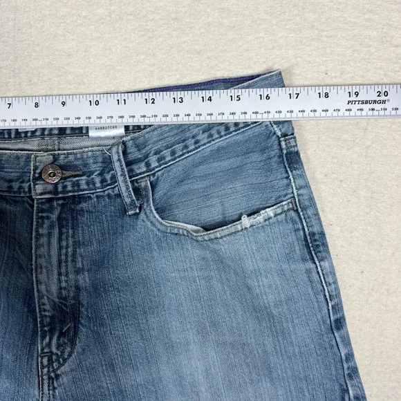 Vintage Distressed Silver Tab Low and Loose Jeans Men 33x32 Blue Medium Wash Y2K - Picture 7 of 12